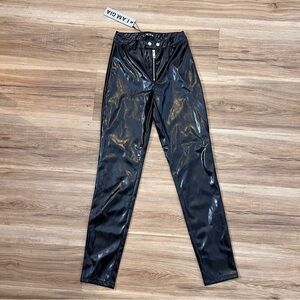 I.AM.GIA Black Nikole Faux Leather High Rise Pants Size XS